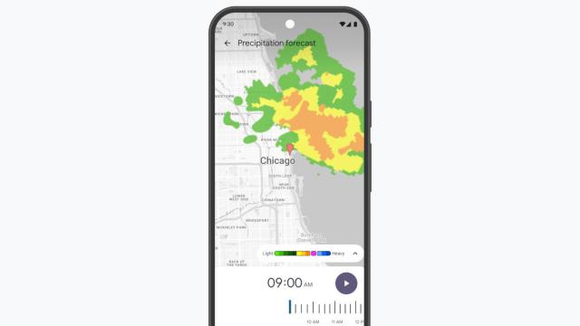 El mapa del tiempo en la app oficial de los Pixel