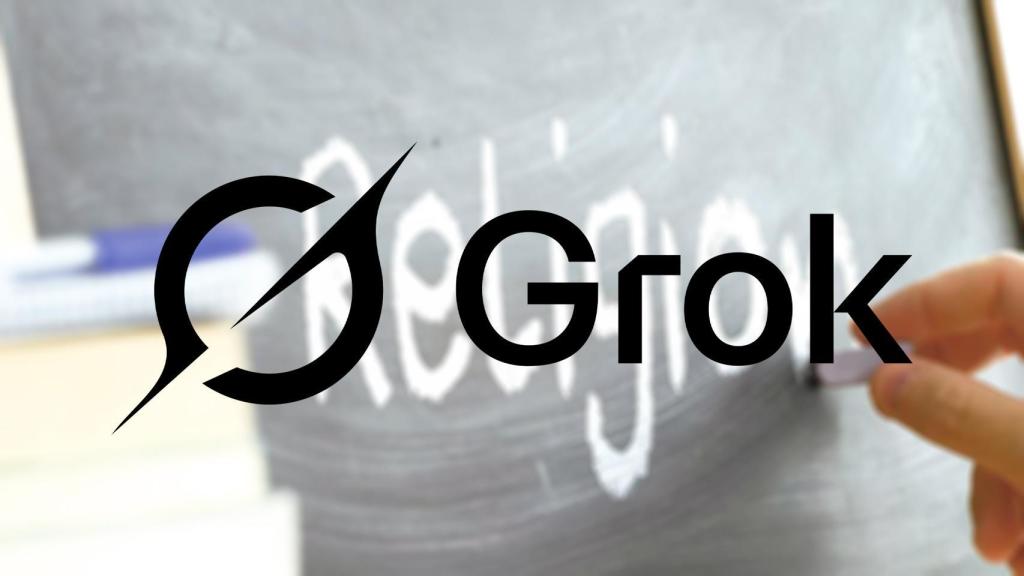 Imagen del logo de Grok sobre una pizarra
