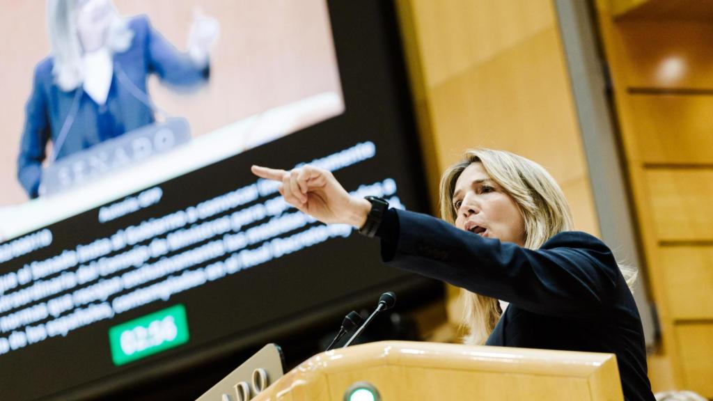 Alicia García, portavoz del Grupo Popular en el Senado, durante un pleno de la Cámara Alta.