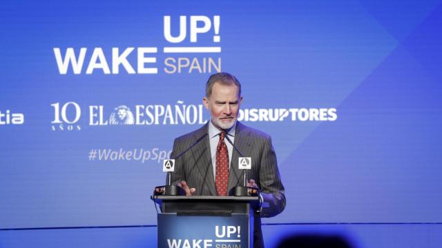 El Rey Felipe VI, durante su discurso inaugural de la V edición de 'Wake up, Spain!', foro económico de EL ESPAÑOL, Invertia y Disruptores.