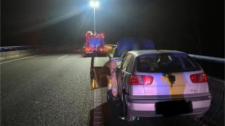 Accidente de tráfico en la AG-11, en Boiro.