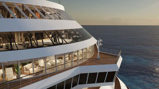 Vista exterior del gimnasio y del Spa del Aqua de Norwegian Cruise Line.