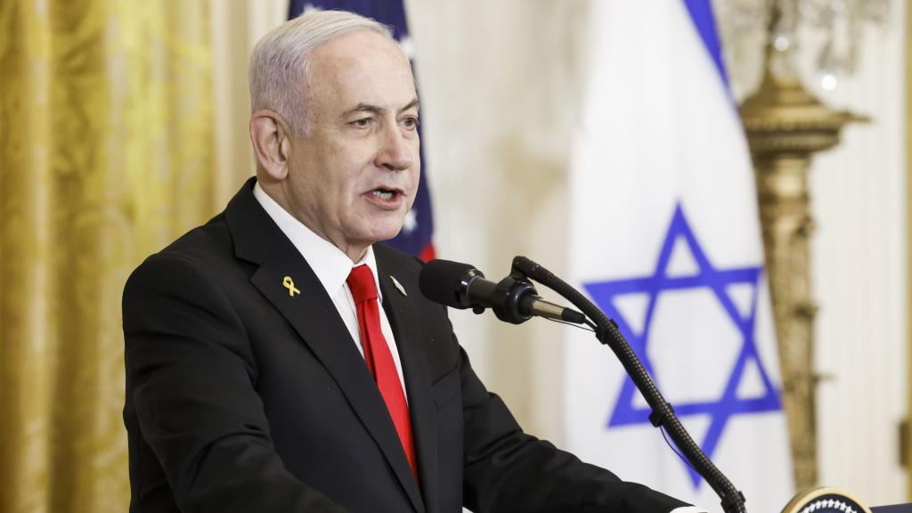 El primer ministro de Israel, Benjamin Netanyahu, el pasado mes de febrero en la Casa Blanca.
