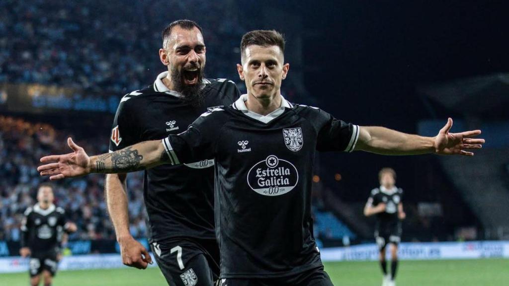 Alfon y Borja Iglesias en el partido contra Las Palmas