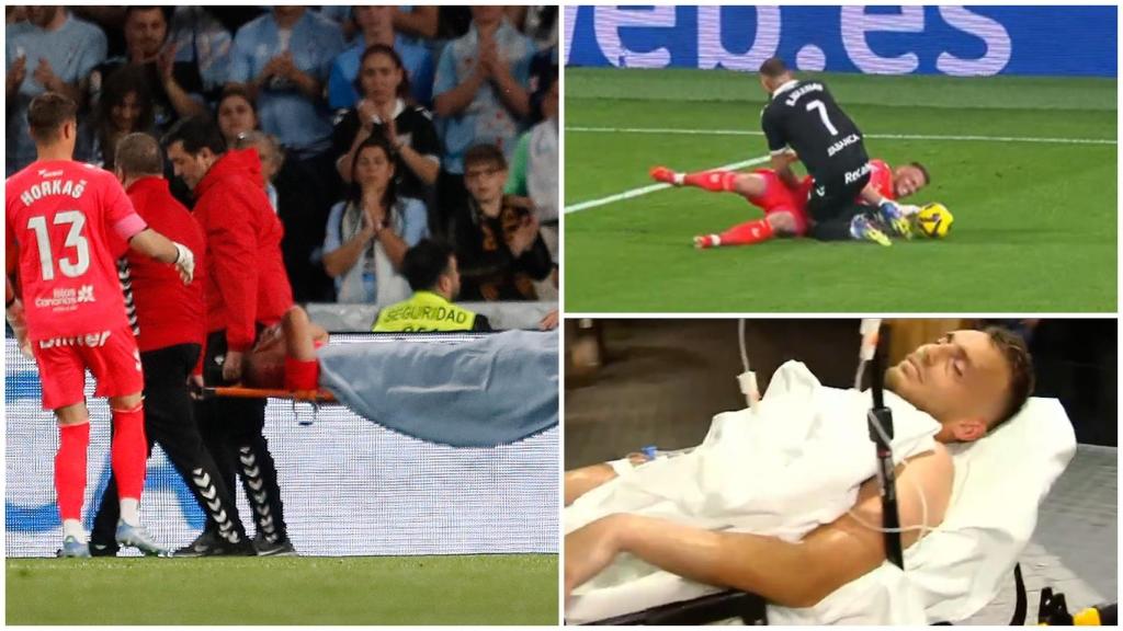 Cillessen, portero de Las Palmas, fue operado de urgencia tras un choque con Borja Iglesias