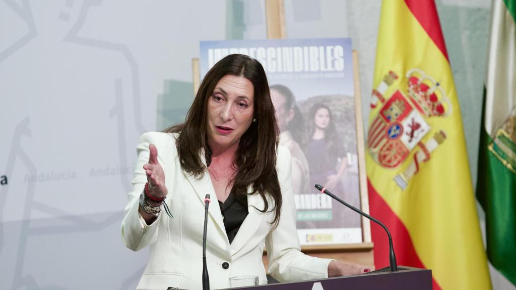 La consejera Loles López, durante una rueda de prensa en el Palacio de San Telmo.
