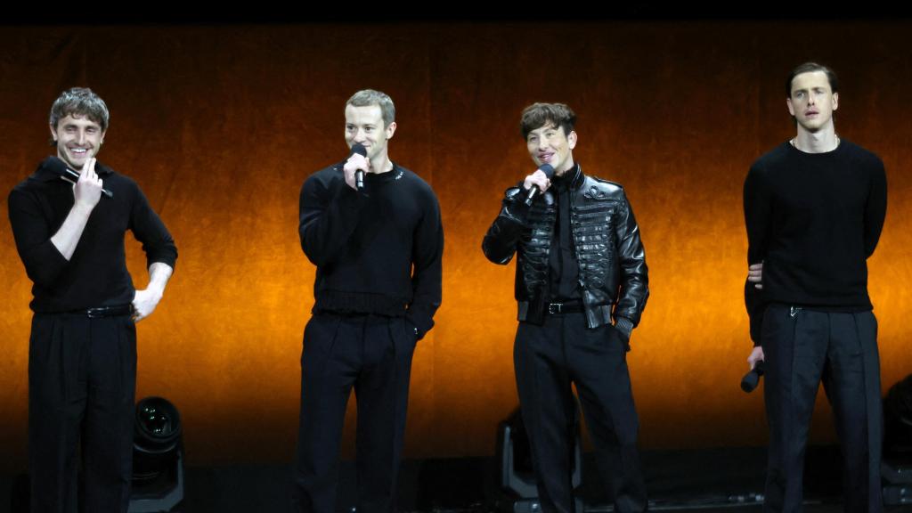 Paul Mescal, Joseph Quinn, Barry Keoghan y Harris Dickinson. Foto: Reuters/Steve Marcus