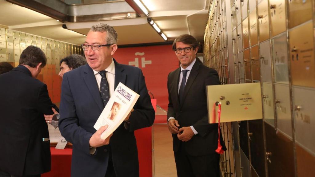 El presidente Toni Pérez en el Instituto Cervantes este martes.