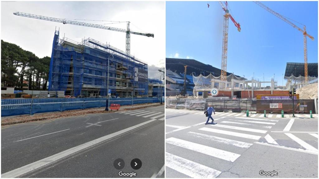 Hotel Attica21 en obras y grada de Marcador en obras.