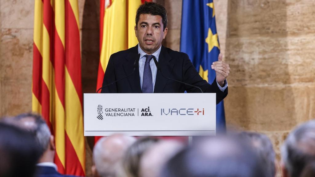 Carlos Mazón durante la presentación del Plan de Promoción Exterior 2025. Rober Solsona / Europa Press