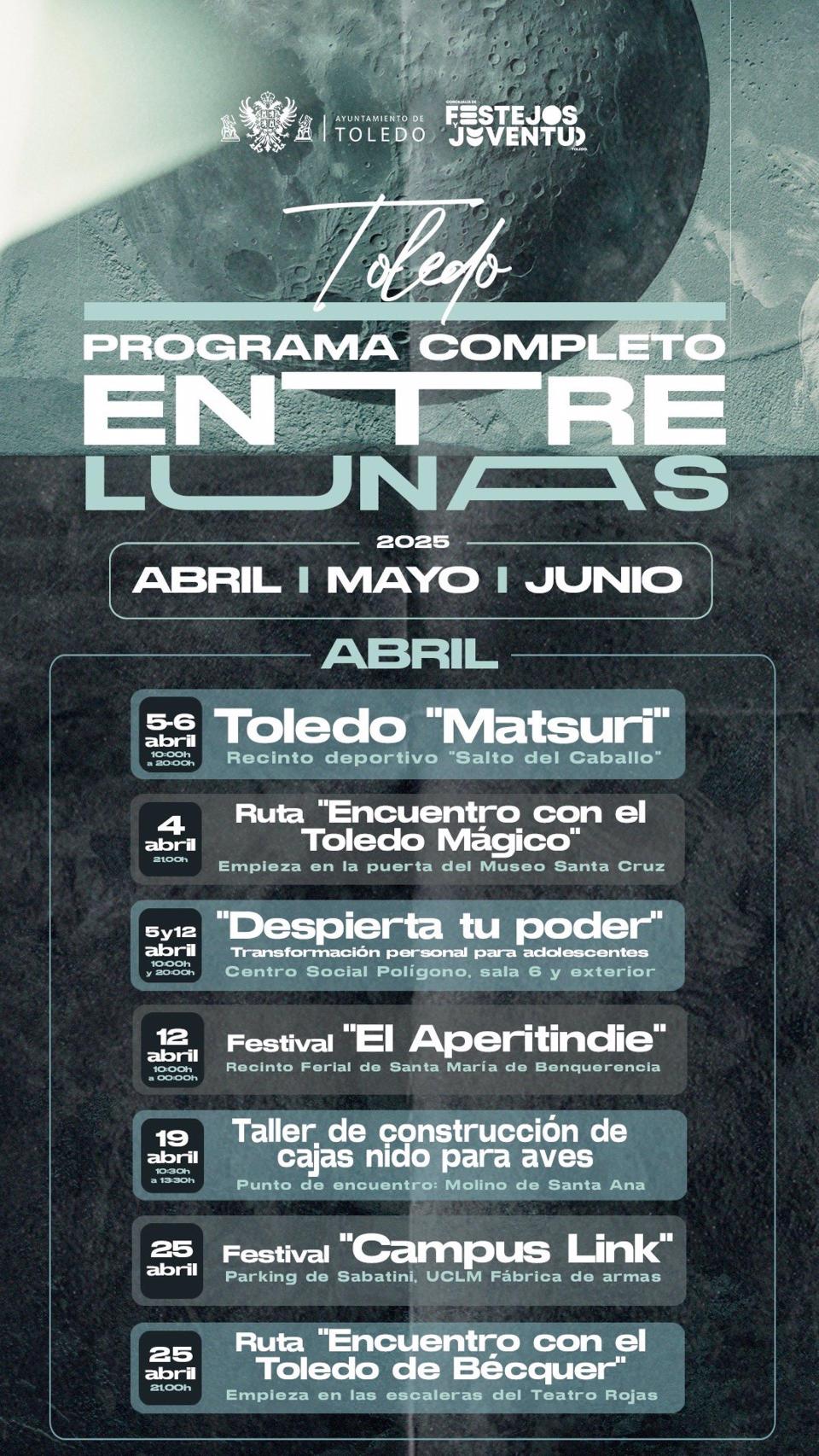 Cartel del programa 'Entre lunas 2025' de Toledo