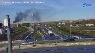 Incendio en Marchamalo. Foto: DGT.