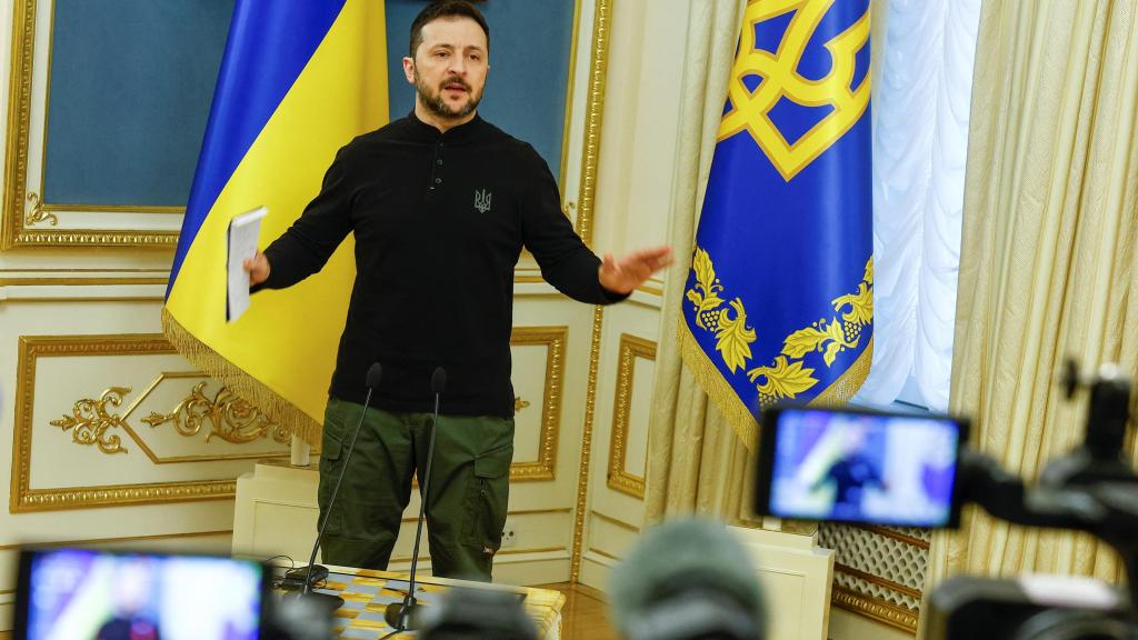 El presidente ruso, Volodímir Zelenski, en una rueda de prensa la semana pasada en Kiev.