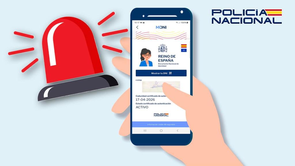 Aviso de app falsa de MiDNI