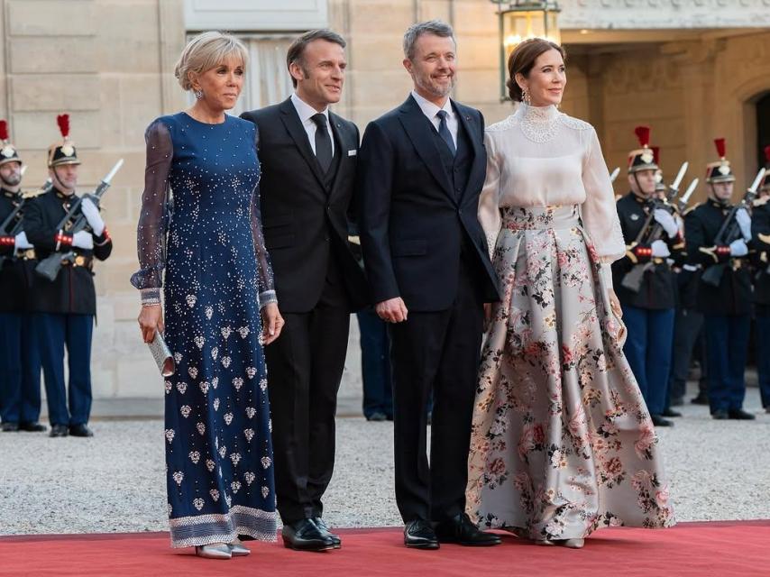 Los Reyes y los Macron, en el Palacio del Elíseo.