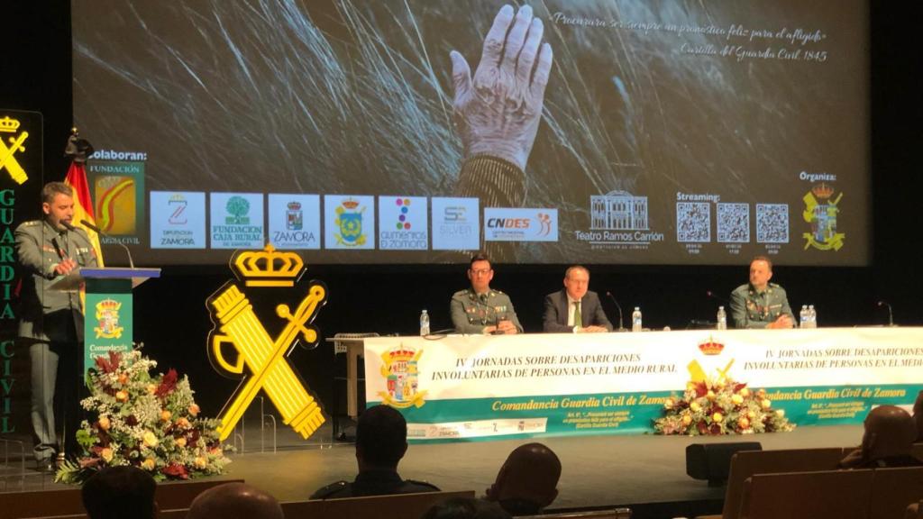 El jefe de la Comandancia de la Guardia Civil de Zamora, Héctor David Pulido, durante la clausura