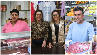 Arantxa, Mónica, Ángeles y Iago, la segunda generación de comerciantes del Centro Comercial Coia 4 en Vigo