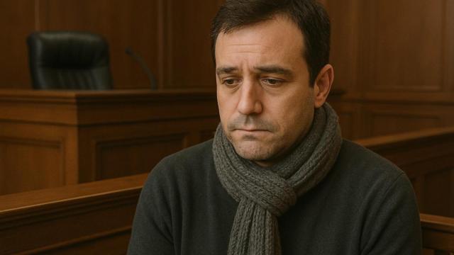 Hombre enfermo en un tribunal.