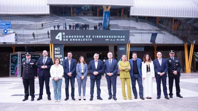 Autoridades en la inauguración del Congreso de Ciberseguridad en Málaga.