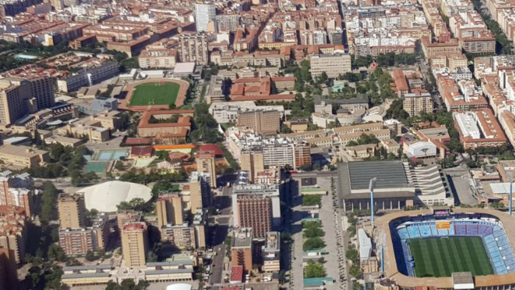 Imagen del barrio del distrito Universidad de Zaragoza, desde arriba.