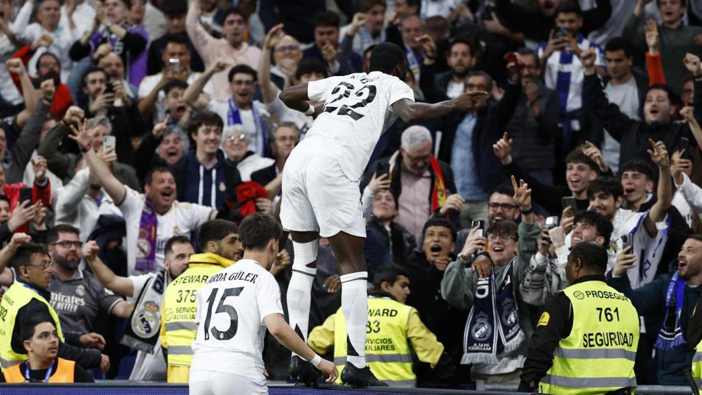 Rüdiger celebra su gol ante la Real en la Copa.