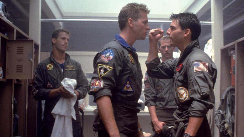 Val Kilmer y Tom cruise en 'Top Gun'.