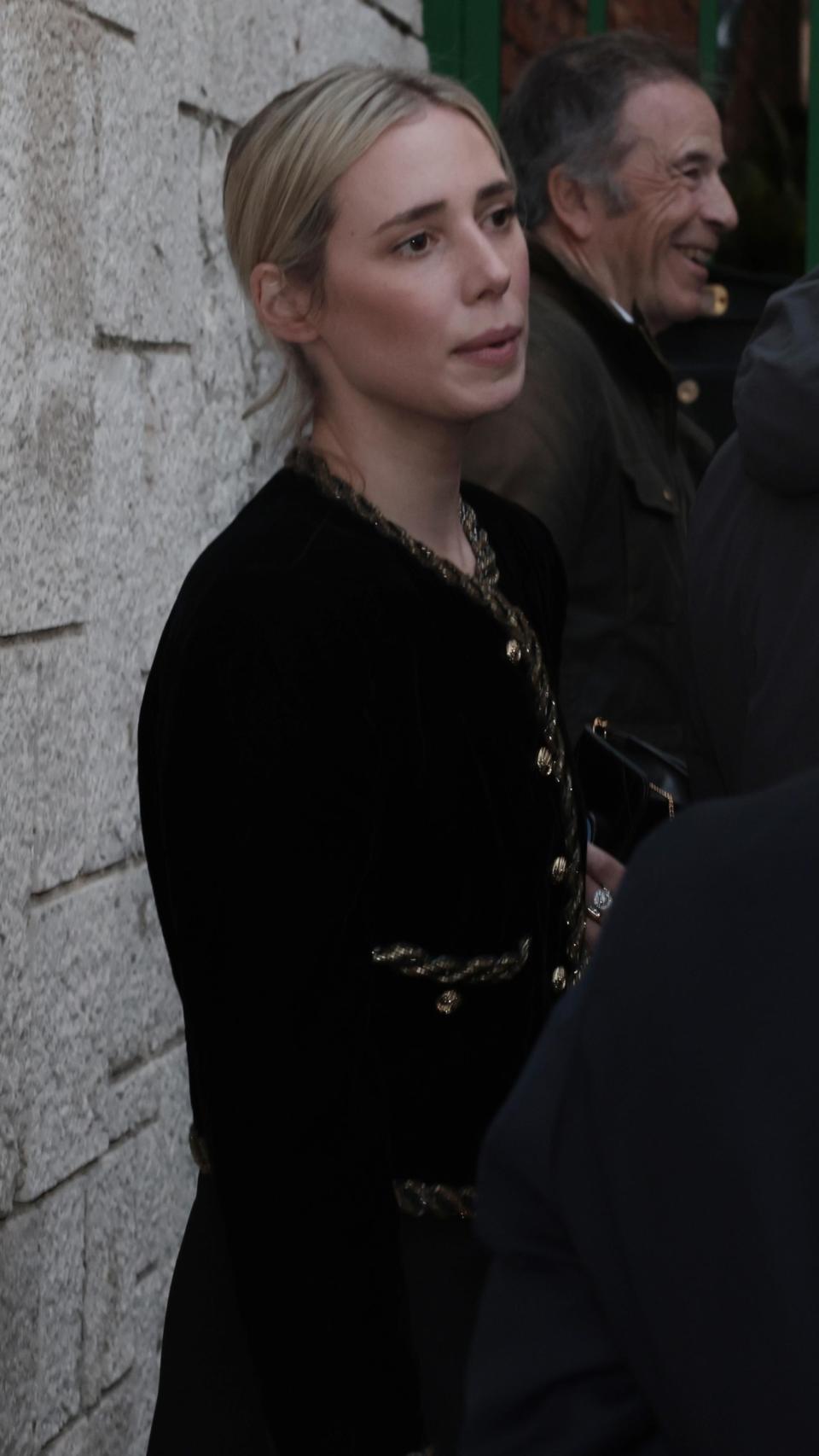 Lulu Figueroa, una de las hijas del conde de Romanones, en su funeral.