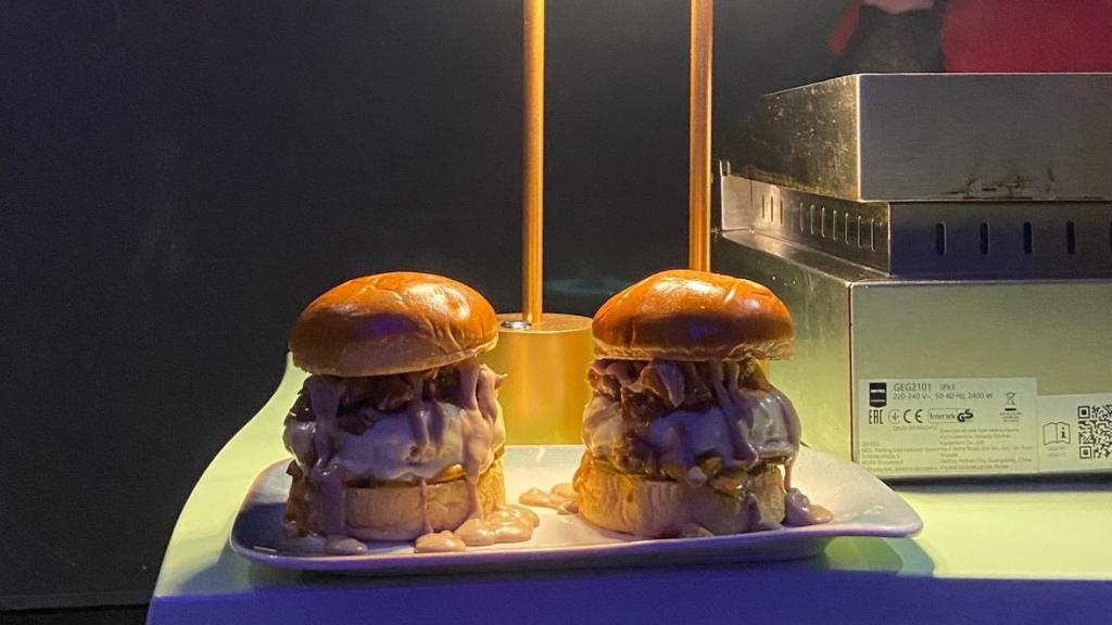 Presentación de hamburguesas.