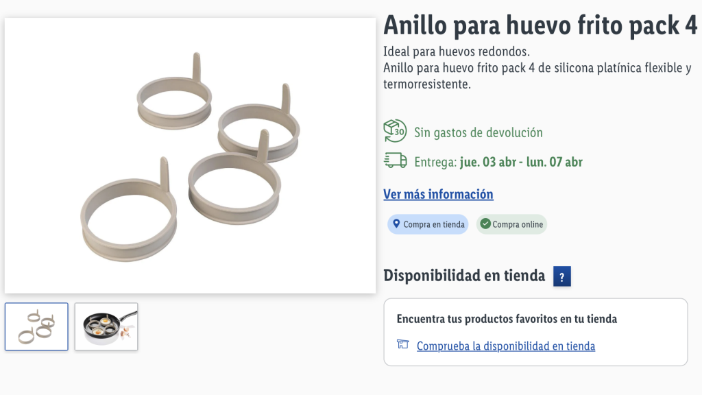 Anillo para huevo frito pack 4.