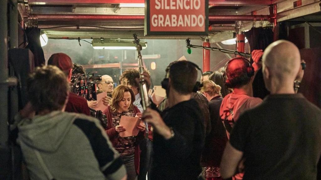 Carmen Machi durante el rodaje de 'Aída y vuelta'.