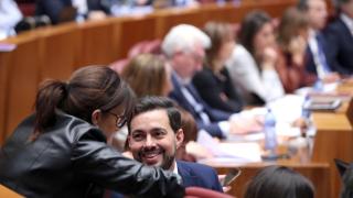 Los procuradores socialistas Ana Sánchez y Diego Moreno, en una imagen de archivo