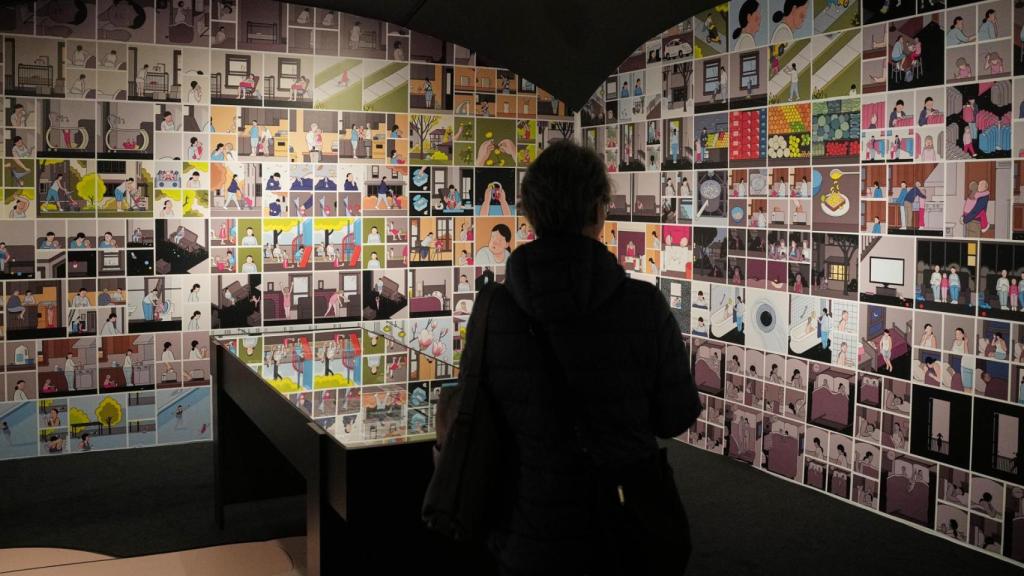 Vista de la exposición 'Chris Ware. Dibujar es pensar', en el CCCB. Foto: EFE/Alejandro García