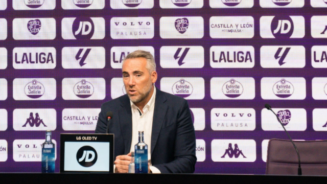 El portavoz oficial y director del área corporativa del Real Valladolid, Jorge Santiago, en el día que se anunció su nuevo cargo tras la renuncia de David Espinar