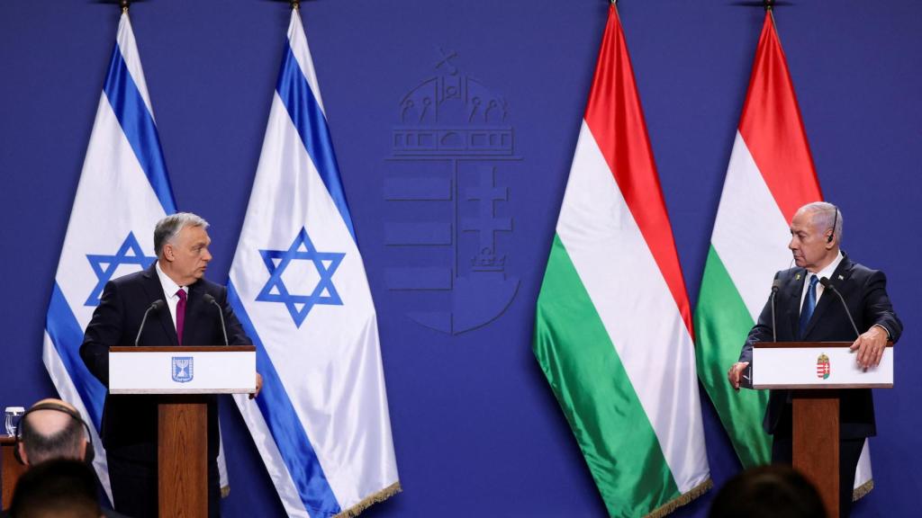 Viktor Orbán y Benjamin Netanyahu durante su comparecencia conjunta.