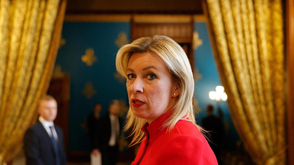 María Zajárova, portavoz de Exteriores, en su rueda de prensa semanal.