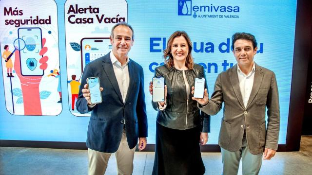 María José Catalá en la presentación de la app. EE