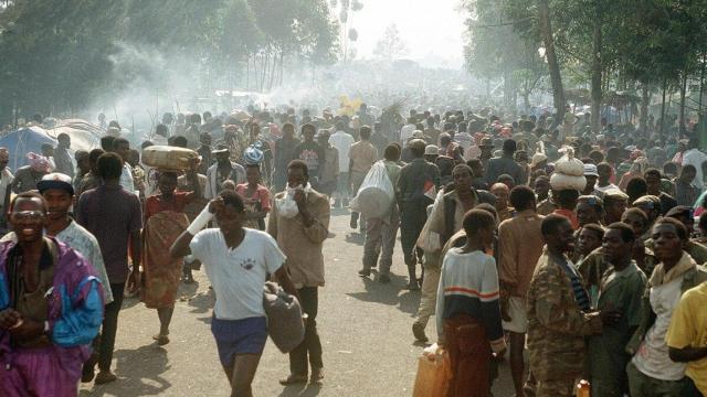 Refugiados ruandeses en el Campo de Refugiados Kitali, agosto 1994.