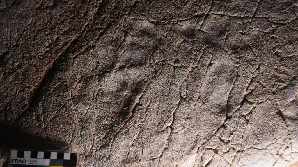 Huellas encontradas en la Cueva del Tesoro.
