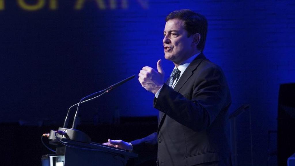 El presidente de la Junta, Alfonso Fernández Mañueco, durante su intervención en la cuarta jornada de la V edición de Wake Up, Spain!, este jueves