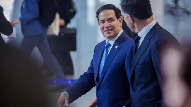 El secretario de Estado de EEUU, Marco Rubio en la reunión de ministros de Exteriores de la OTAN.