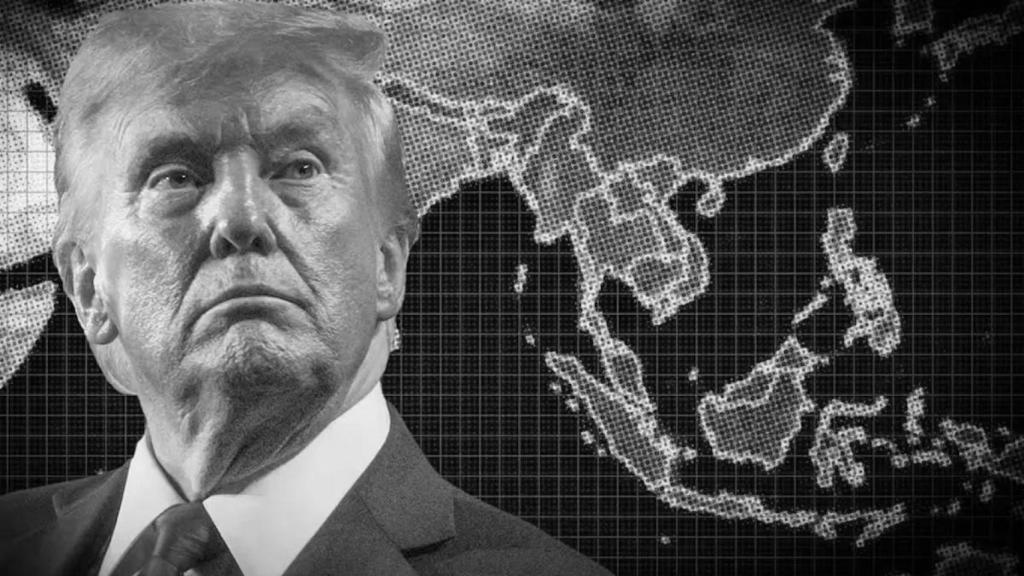 Fotomontaje de Donald Trump, presidente de EEUU, y el mapa de EEUU.