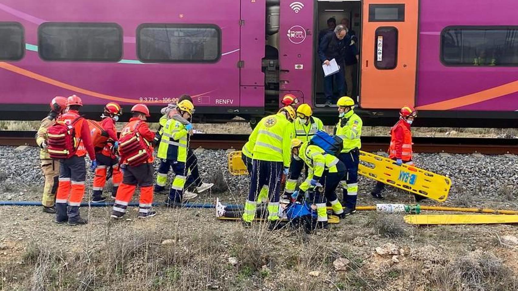 Espectacular simulacro de un accidente de tren en Guadalajara: han participado 160 personas