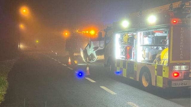 Accidente de tráfico en Lousame.