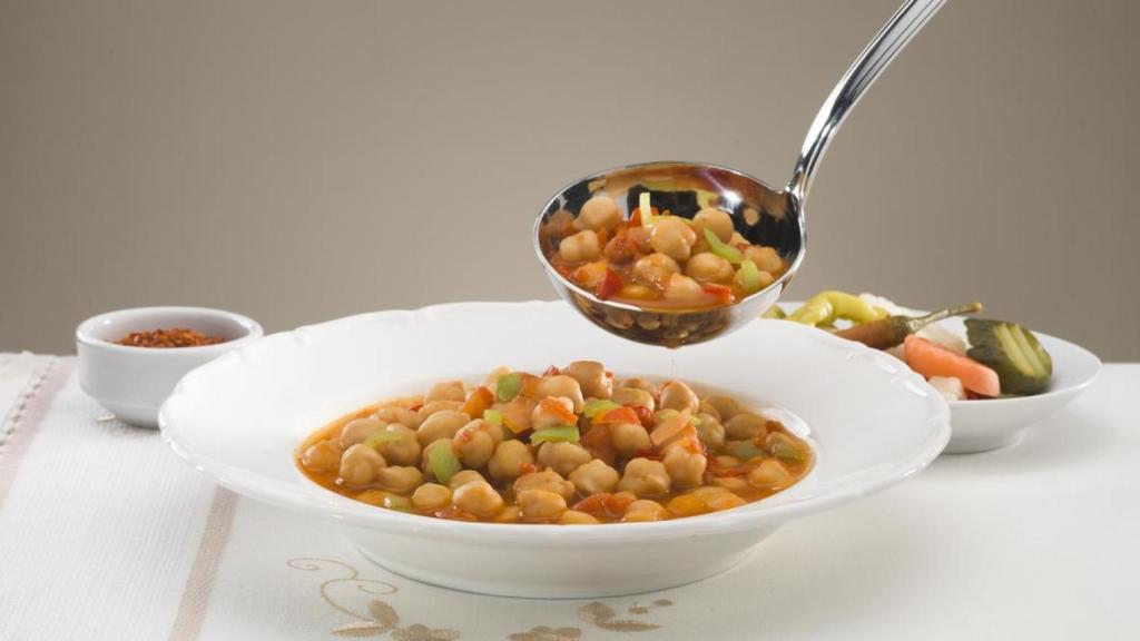 Un plato de garbanzos.