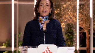 La presidenta de Banco Santander, Ana Botín, durante la junta general de accionistas del banco celebrada en 2025