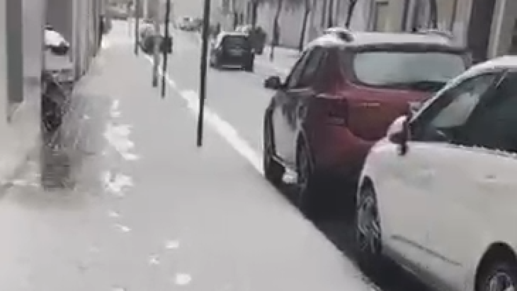 Albacete cubierta de granizo.