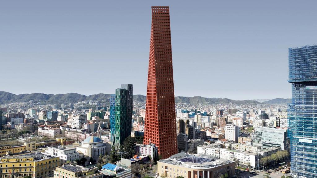 Render de la Torre Barcelona en Tirana (Albania)