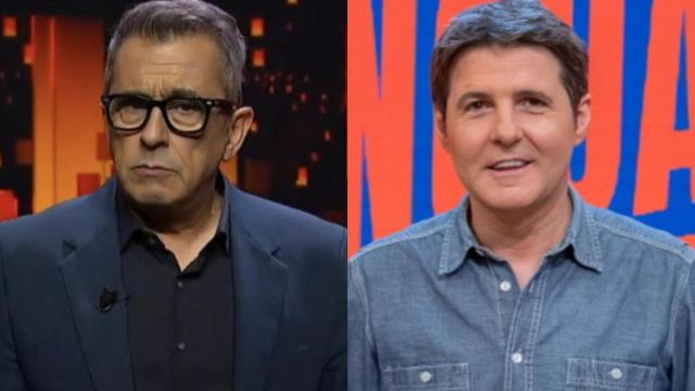 Andreu Buenafuente en una imagen de archivo y Jesús Cintora en la presentación de 'Malas lenguas'.