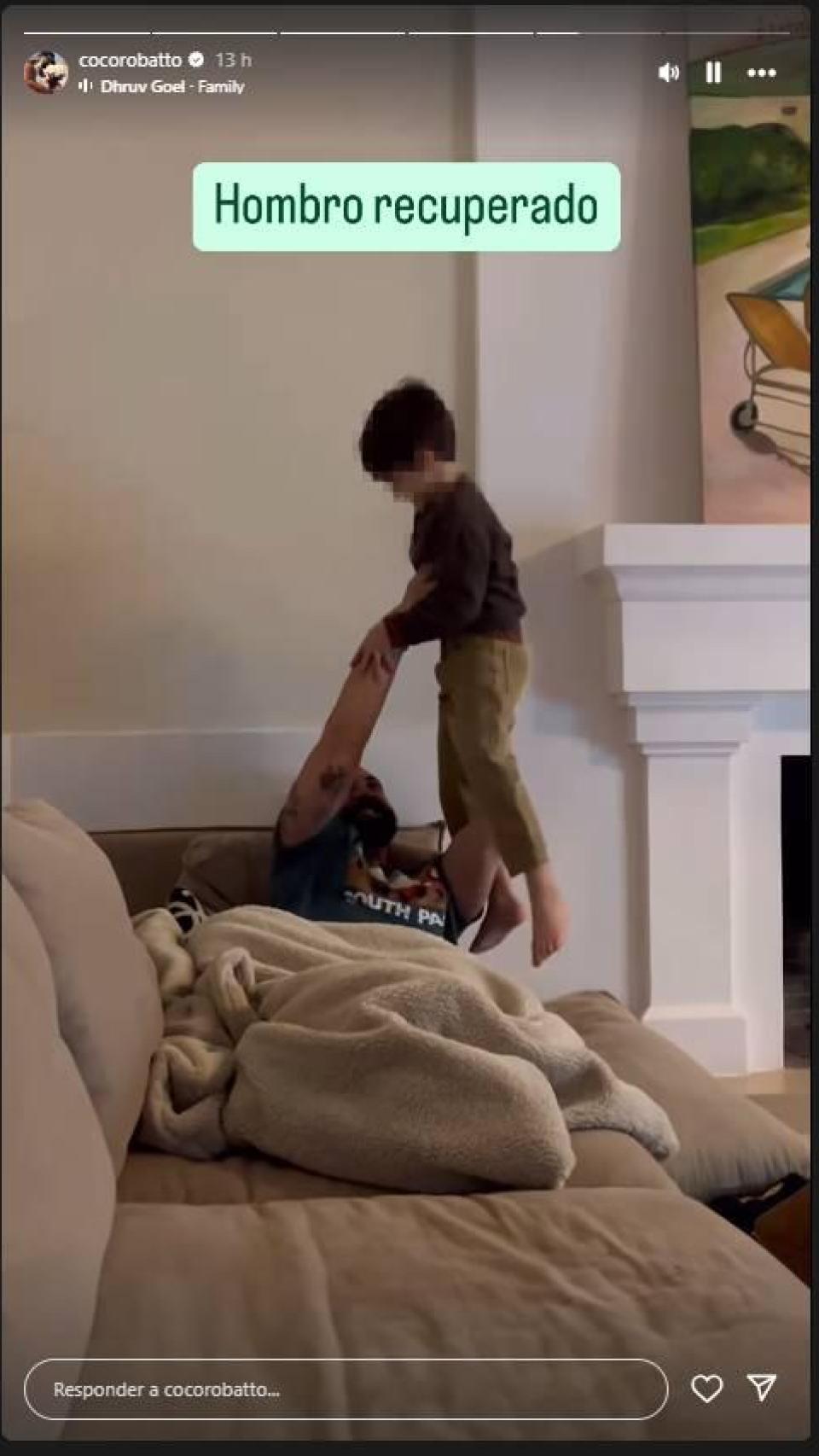 Coco Robatto, con uno de los hijos que tiene en común con Roció Osorno.