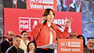 La secretaria general del PSPV, Diana Morant, este sábado en la clausura del congreso provincial del partido.